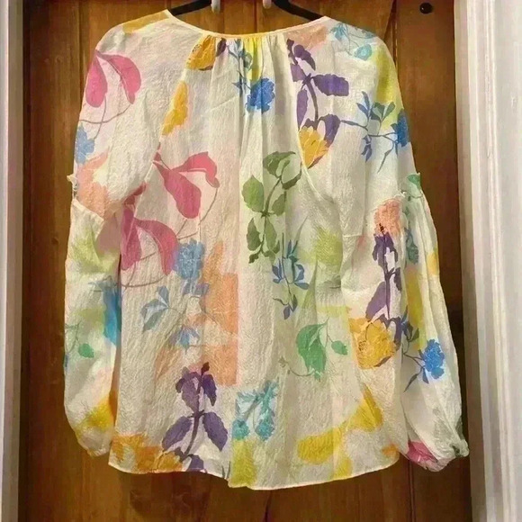 Tanya Taylor Illa Woman’s Silk Blend Top Size 6 - Picture 7 of 9